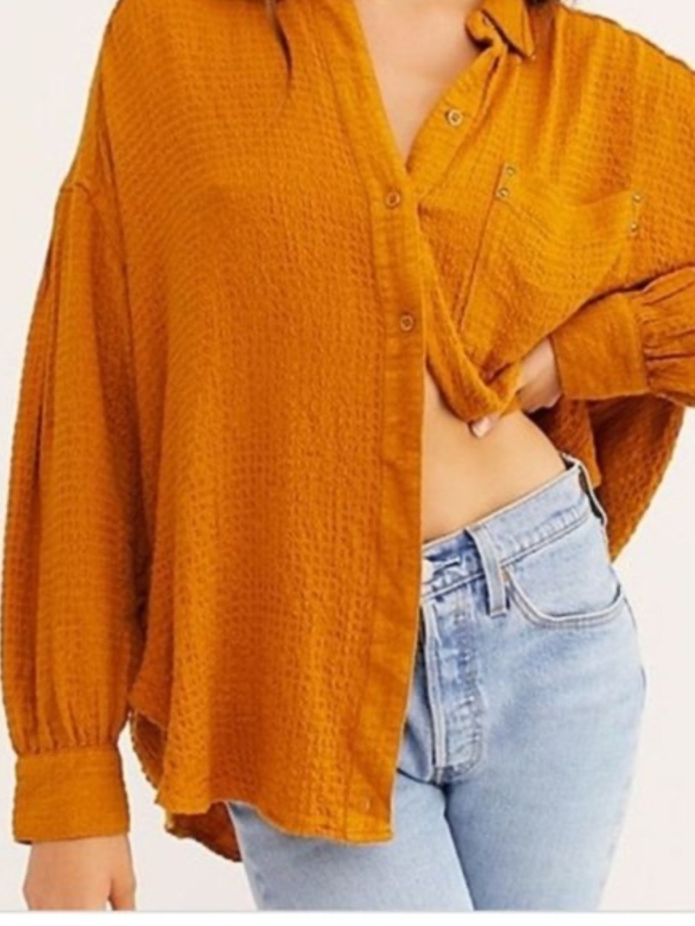 Free People We the Free Hidden Valley Button Up Long Sleeve Blouse, size small